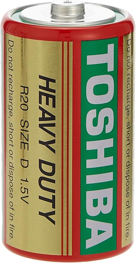 TOSHIBA Type D Heavy Duty Carbon Zinc Battery 1.5V, Pack of 2 - Image 2