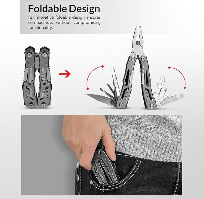 TRAVELER 15-Function Pliers Tool, Stainless Steel - Image 3