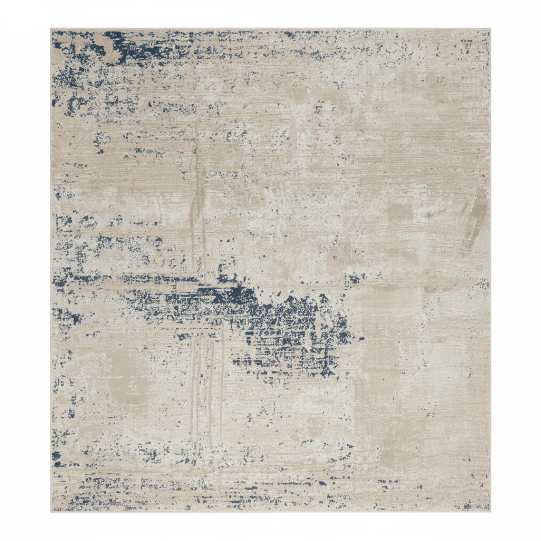 Turkmen Tawakal Carpets | Lugo Ivory & Blue Abstract Rug Carpet | 300 × 400 cm