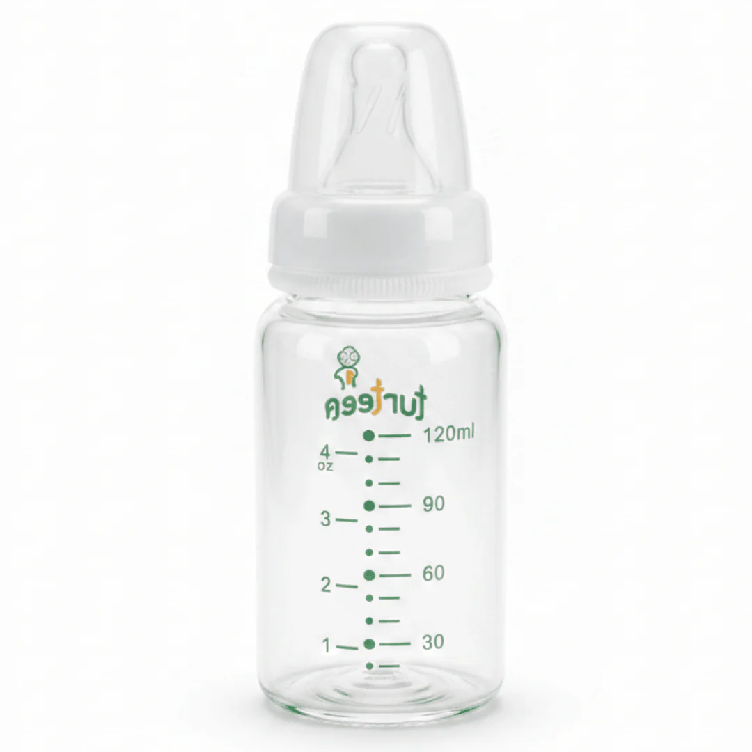 Turtees Kids Glass Feeding Bottle 120ml (4oz)