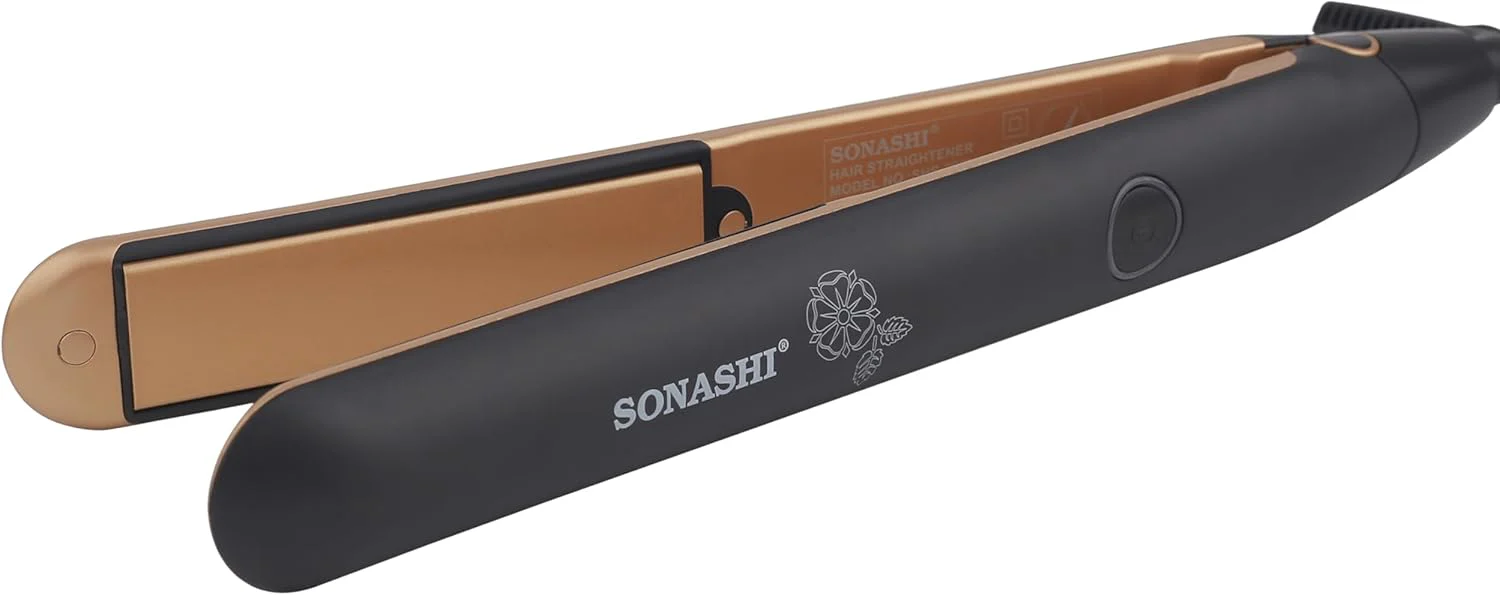 Sonashi Hair Straightener with Ceramic Coating Plates and Max Temperature up to 200°C, Versatile Straightening with Plate Floating Function, PTC Heating, Hair Straightening Iron 35W SHS-2067N Black - Image 2