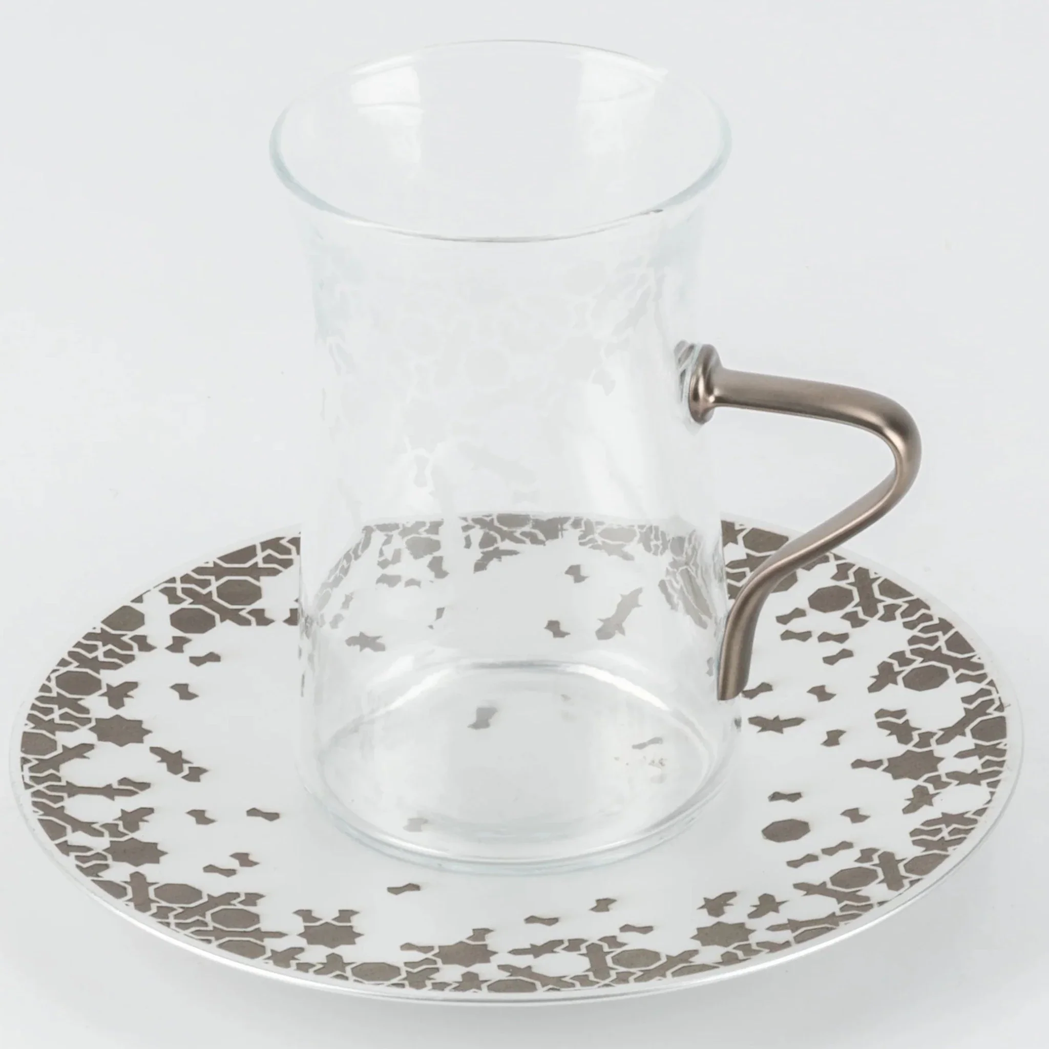 Otantik Nourhan 19-Piece Arabic Tea And Coffee Set - Matte Silver 150CC - Image 5