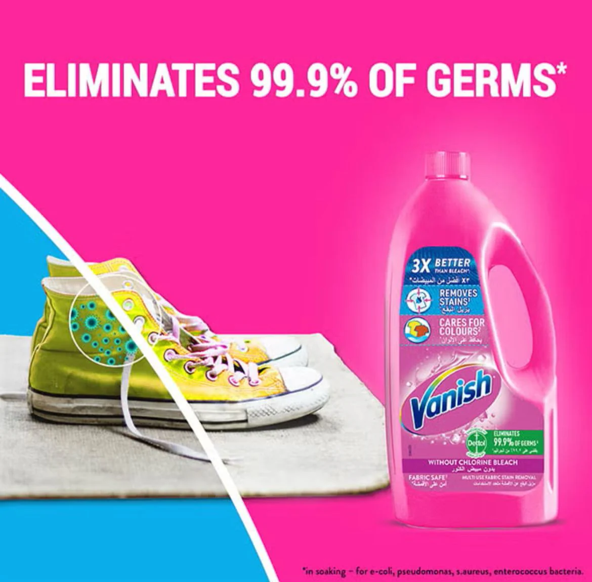 Vanish Fabric Stain Remover Liquid pink 1Liters, Cares for Colours, Without Chlorine Bleach - Image 5