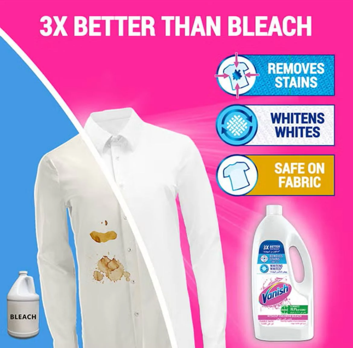 Vanish Stain Remover Liquid for Whites 1L - Image 5