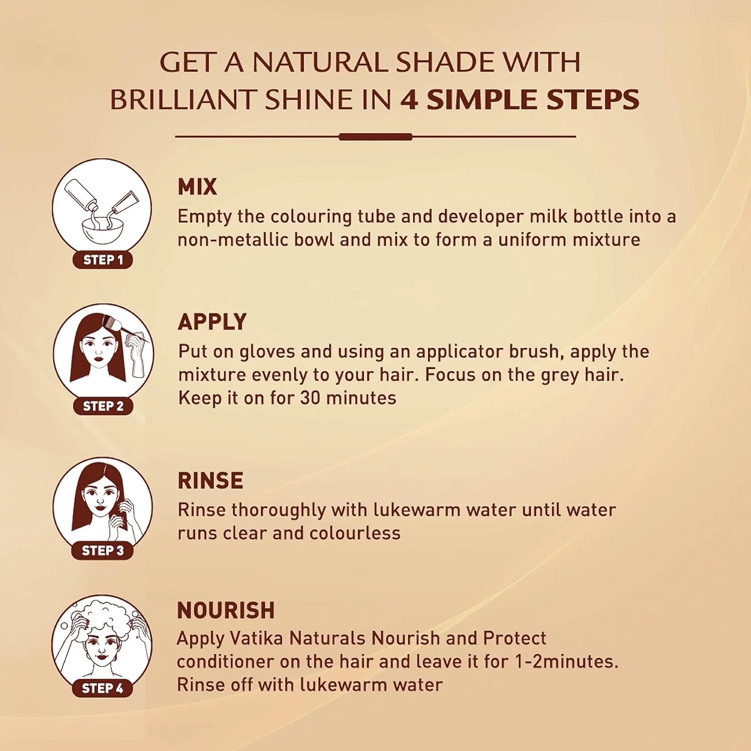 Vatika Naturals Vatika Oil FUSion Permanent Hair Color Crème, Medium Brown 4.0 - Image 4