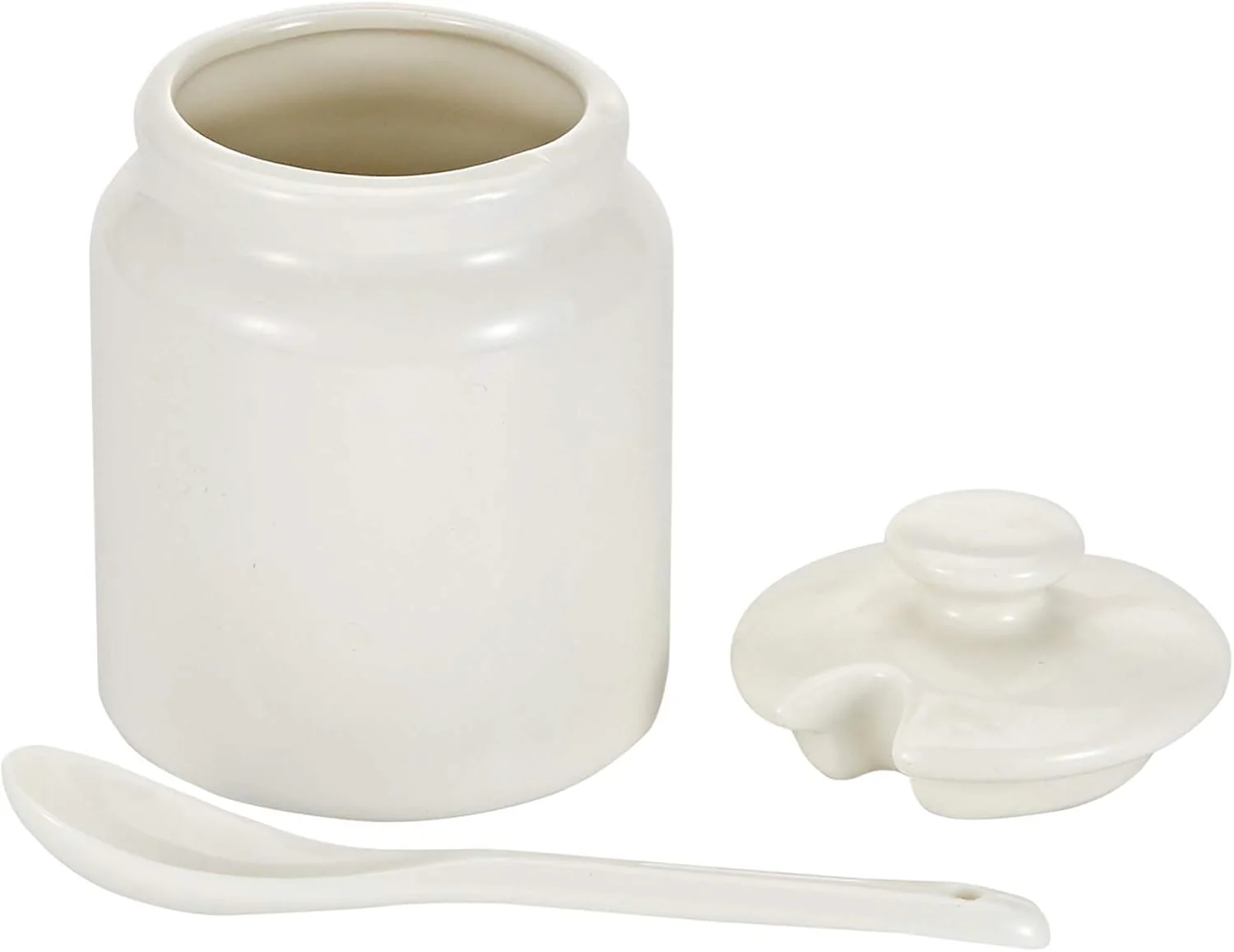 Symphony Elegant 3-Piece White Ceramic Condiment Pot Set - Image 3