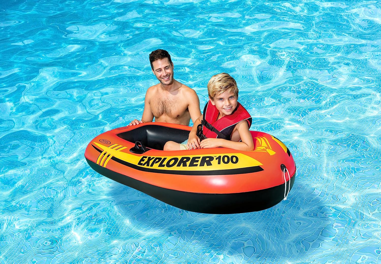 Intex Explorer 100 Inflatable Boat – Single Person Dinghy with Dual Air Chambers & Sporty Design 147*84*36 CM - Image 3