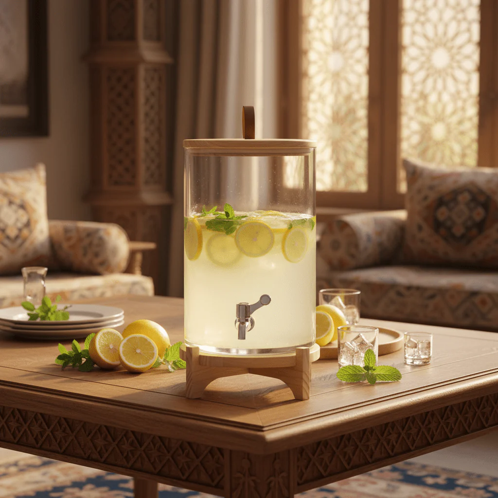 Velvet Glass Beverage Dispenser with Wooden Stand – 9L - Image 3