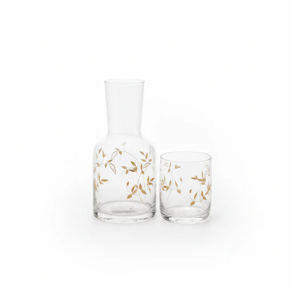 Velvet Glass Water Carafe with Tumbler — 750ml