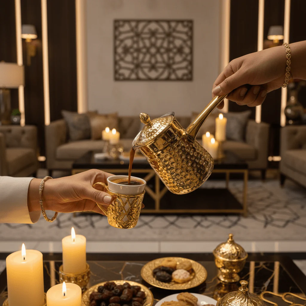 Velvet Golden Hammered Stainless Steel Arabic Coffee Warmer — 350ml - Image 3