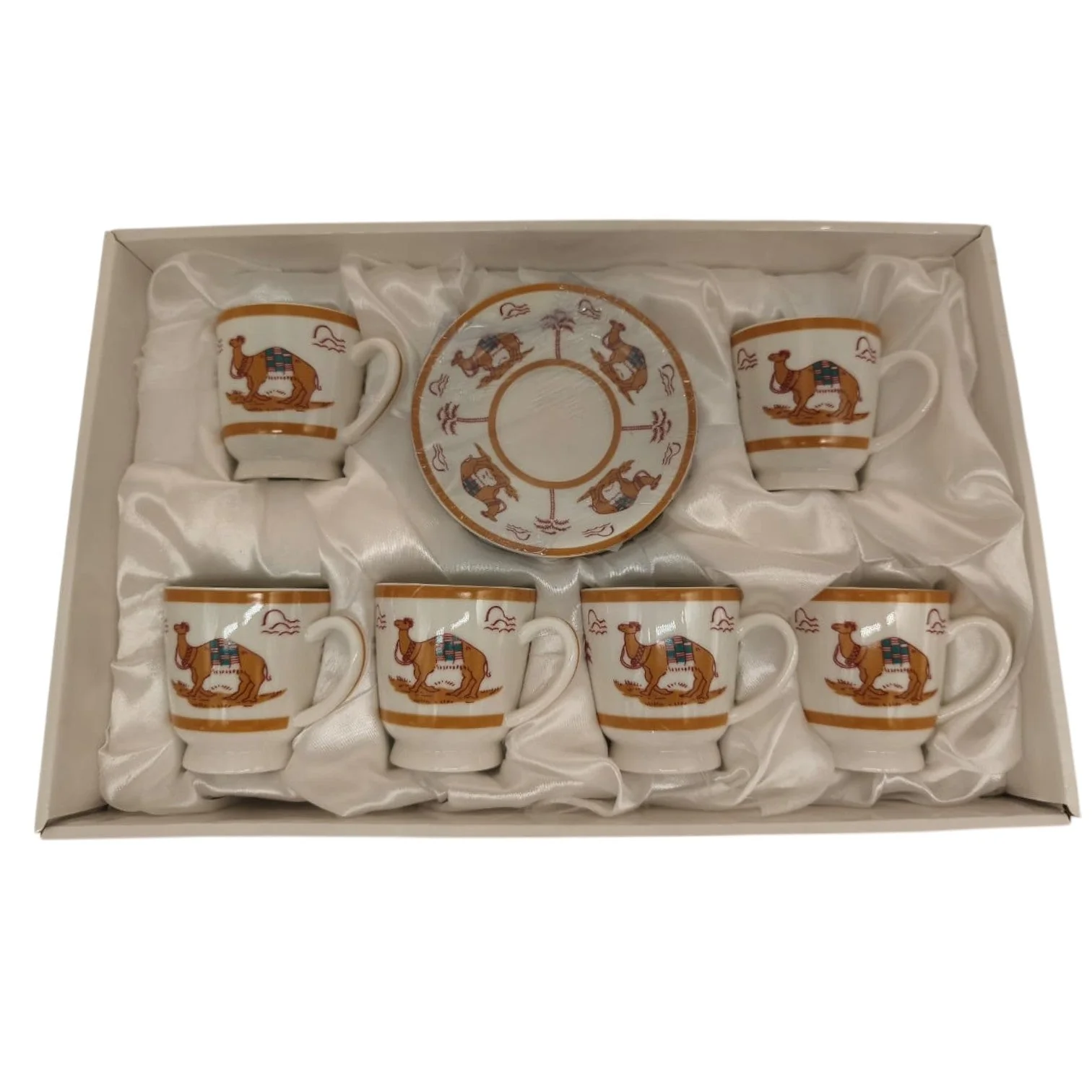 Verucci Ceramic Cup and Saucer 12Pcs Set With Camel Photo 6 Cups With 6 Saucers-150ML