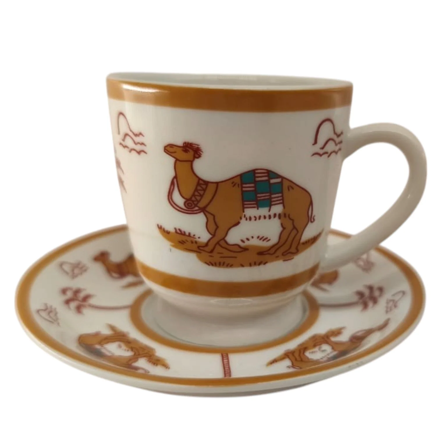 Verucci Ceramic Cup and Saucer 12Pcs Set With Camel Photo 6 Cups With 6 Saucers-150ML - Image 3