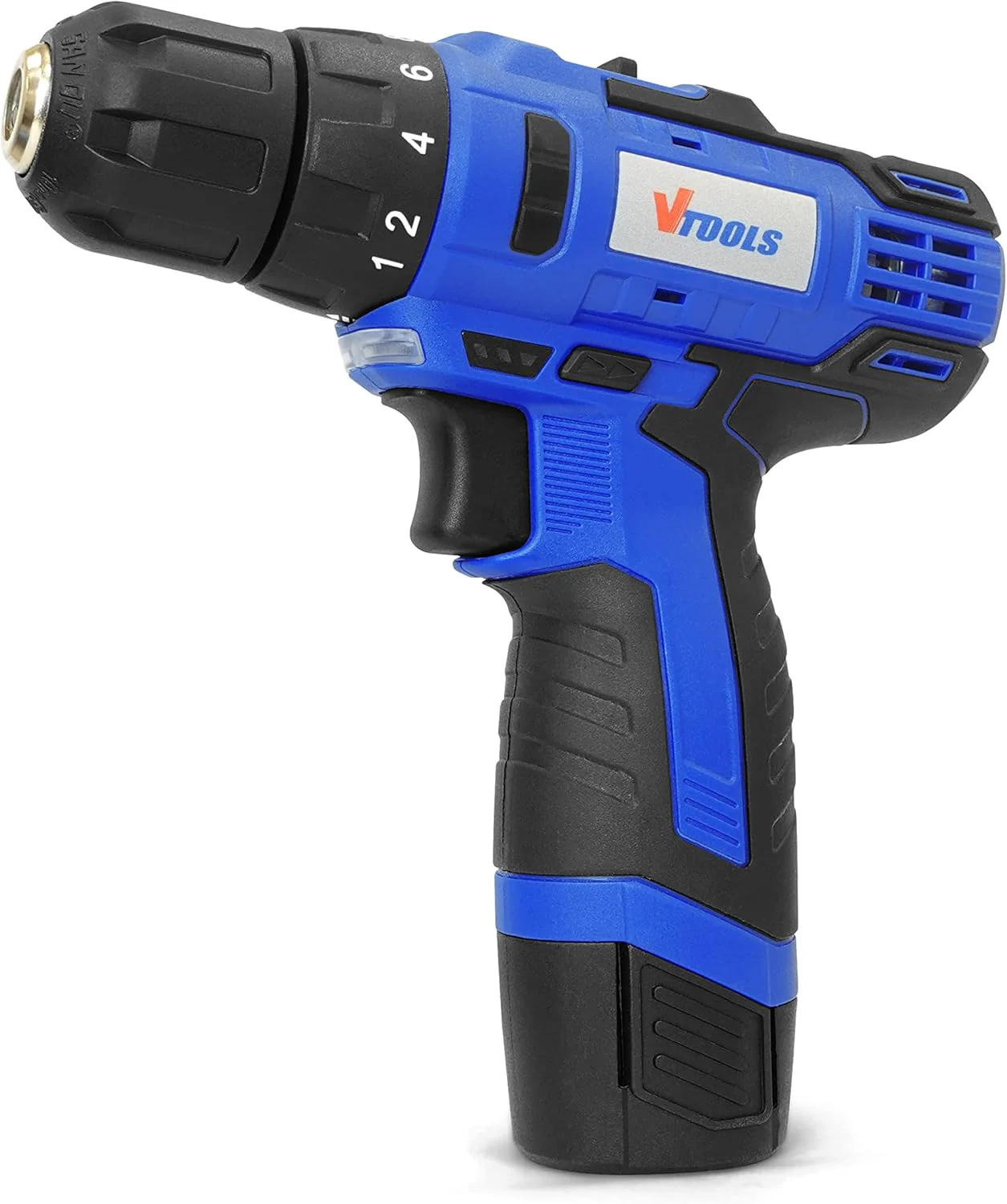 Vtools 12V Cordless Drill Driver Kit, 400-1400 RPM, Dual Speed with 2 Lithium-Ion Batteries 1.5 Ah, Powerful 28NM Torque, 10mm Chuck for Efficient Drilling & Fastening, 2 Years Warranty - VT1202-BMC - Image 3