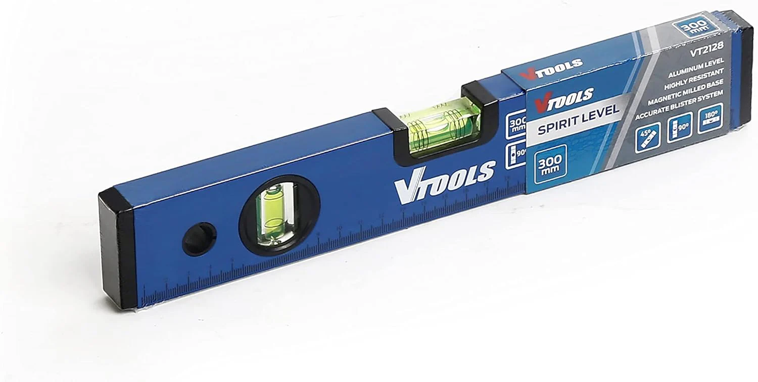 VTOOLS 300MM Shock Resistant Aluminum Alloy Magnetic Spirit Level, Blue, VT2128 - Image 5