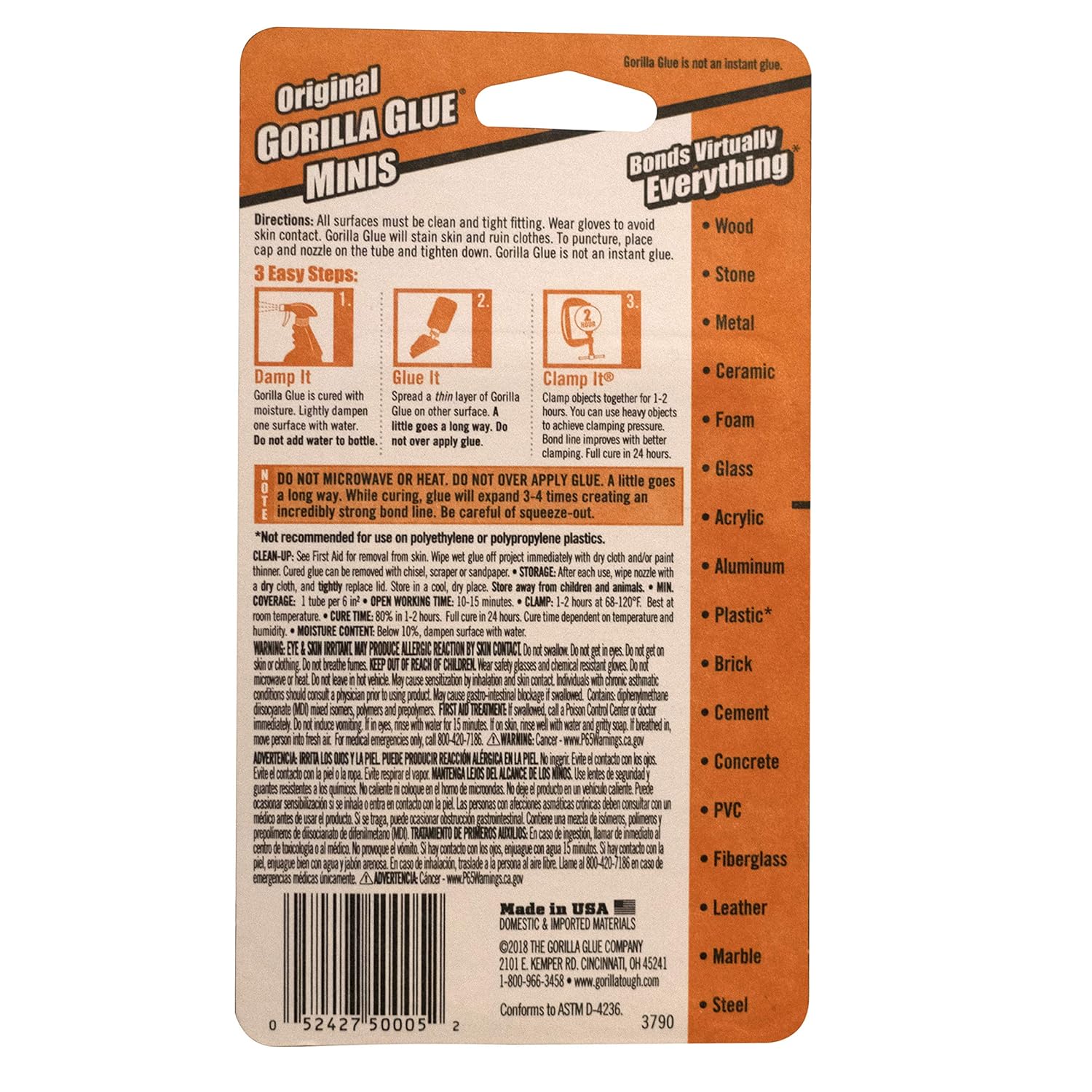 Gorilla Original Glue Mini Tubes – 4 Pack, 3g Each, Brown Waterproof Formula - Image 2