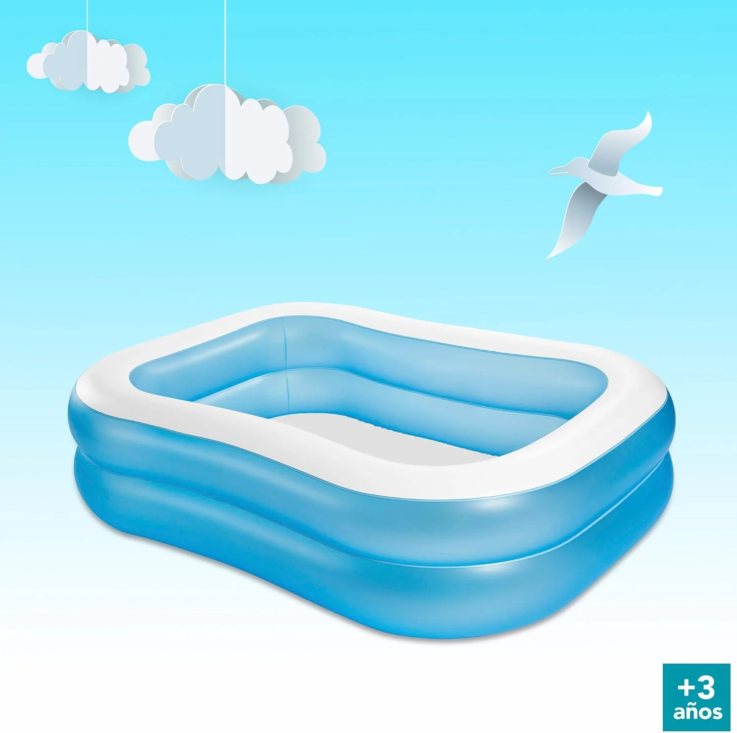 Intex 57180 Swim Center Family Inflatable Pool – 203 x 152 x 48 cm | Blue - Image 2