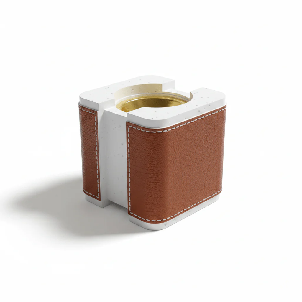 White & Brown Chalk Incense Burner | Square Mabkhara | 10×10 cm - Image 3