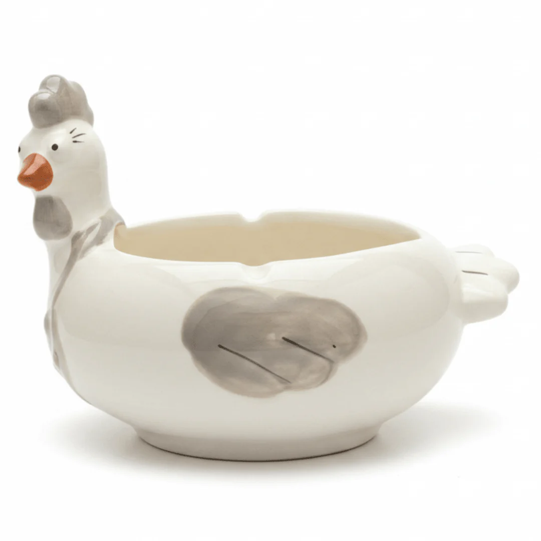 White Ceramic Duck Ashtray — Charming Home Décor Piece | 12cm