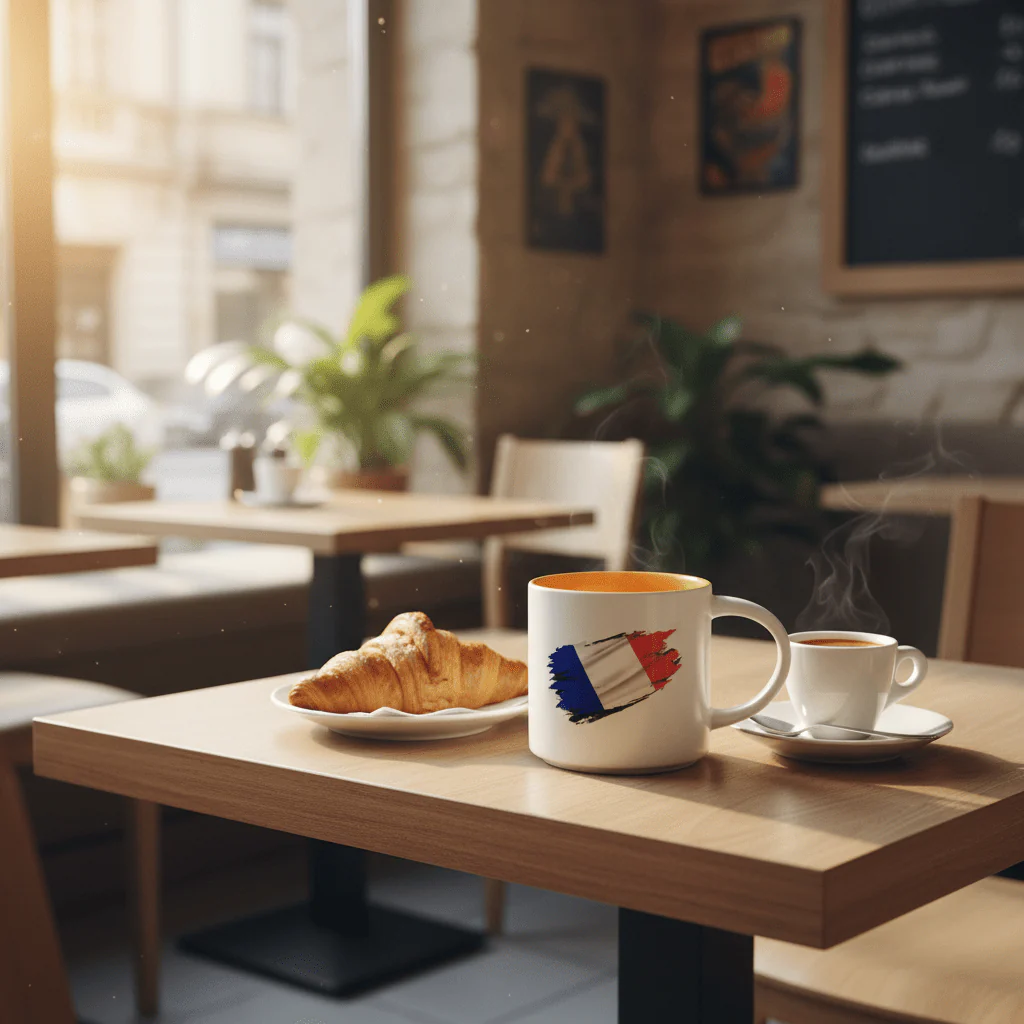 White Ceramic Mug 350ml — France Flag & Mbappe Design - Image 3