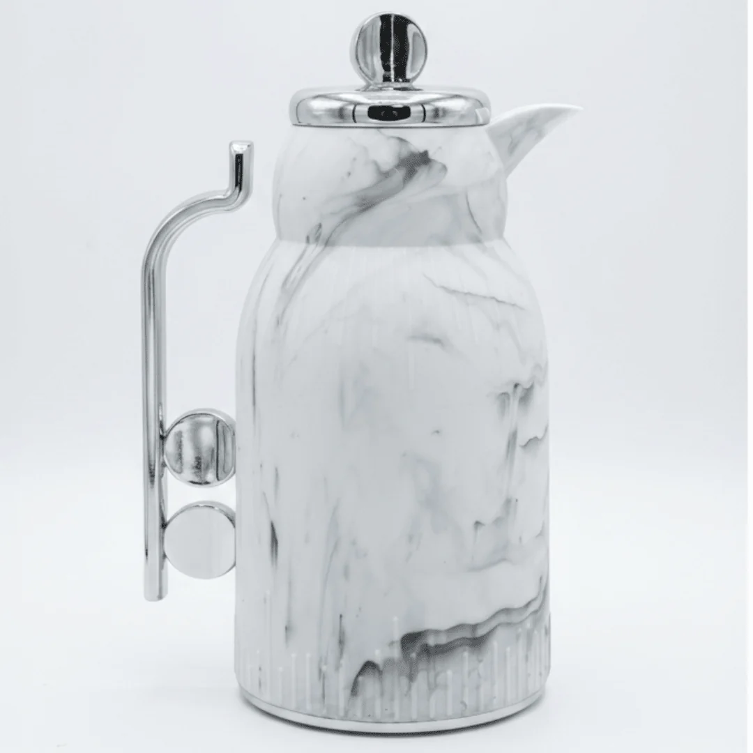 White & Grey Marble Elegance Vacuum Flask 1 Litre