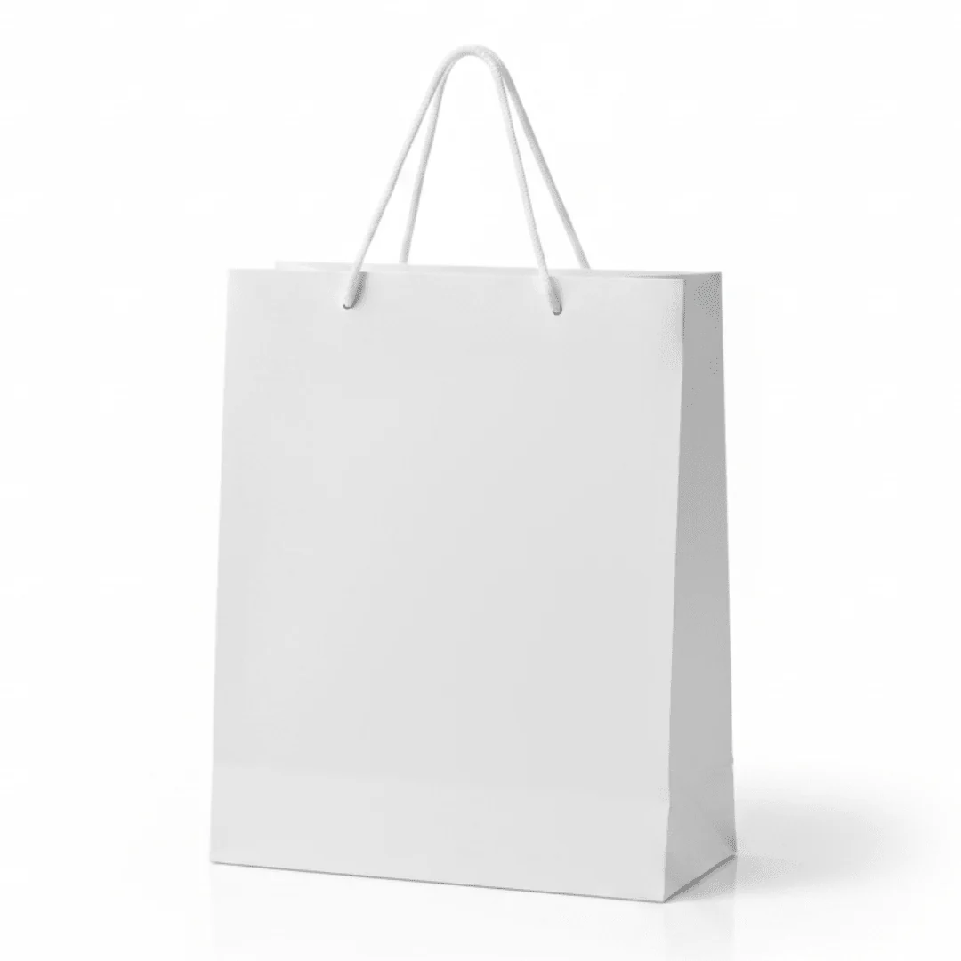 White Paper Gift Bag with Rope Handles | Elegant Luxury Packaging for Gifting | 32×25cm |