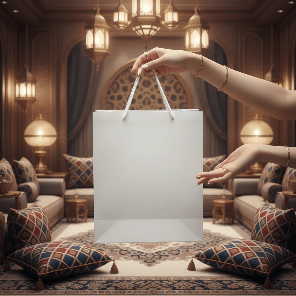 White Paper Gift Bag with Rope Handles | Elegant Luxury Packaging for Gifting | 32×25cm | - Image 3