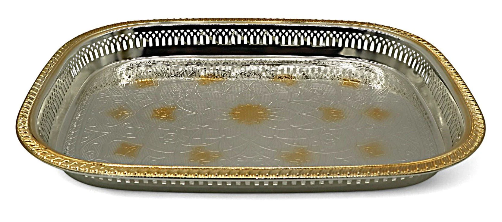WINDCERA Royal Silver Tray with Gold Touch – 46×34 cm - Image 2
