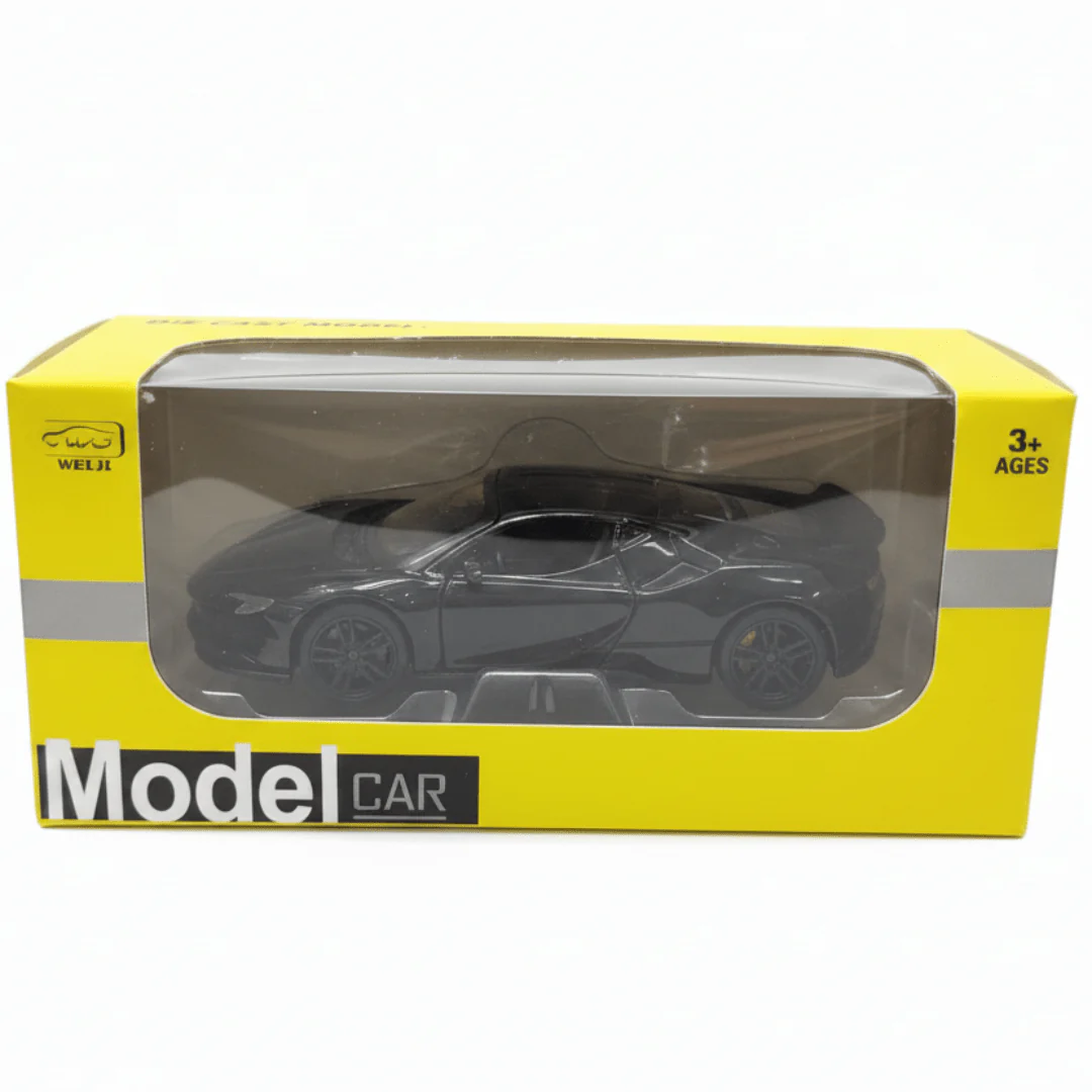 WJ Die-Cast Model Car 1:36 Scale – Black Sports Car (Ages 3+)