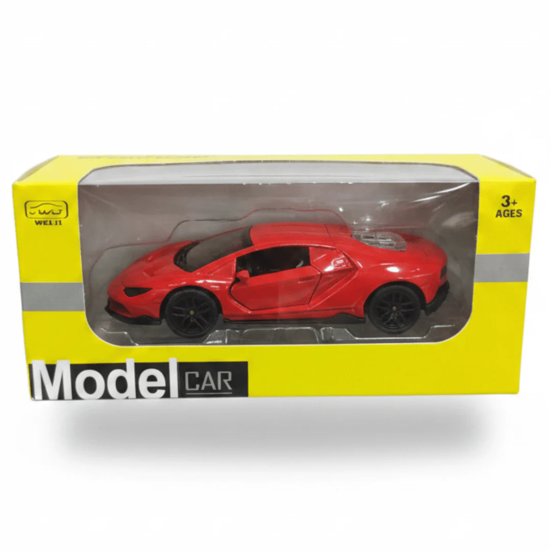 WJ Die-Cast Model Car 1:36 Scale – Red Sports Car (Ages 3+)