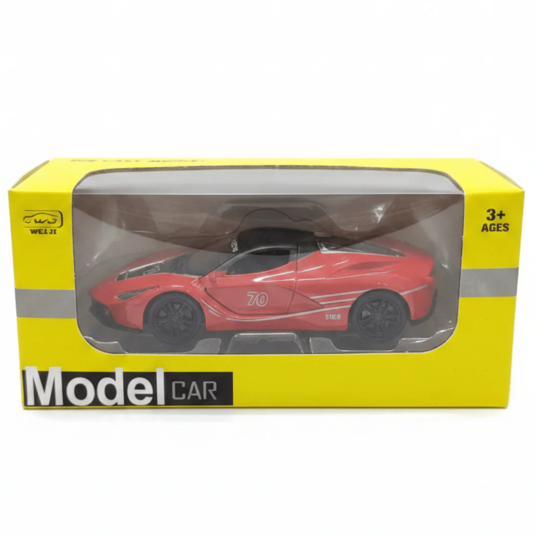 WJ Die-Cast Model Car 1:36 Scale – Red/Black Sports Car (Ages 3+)