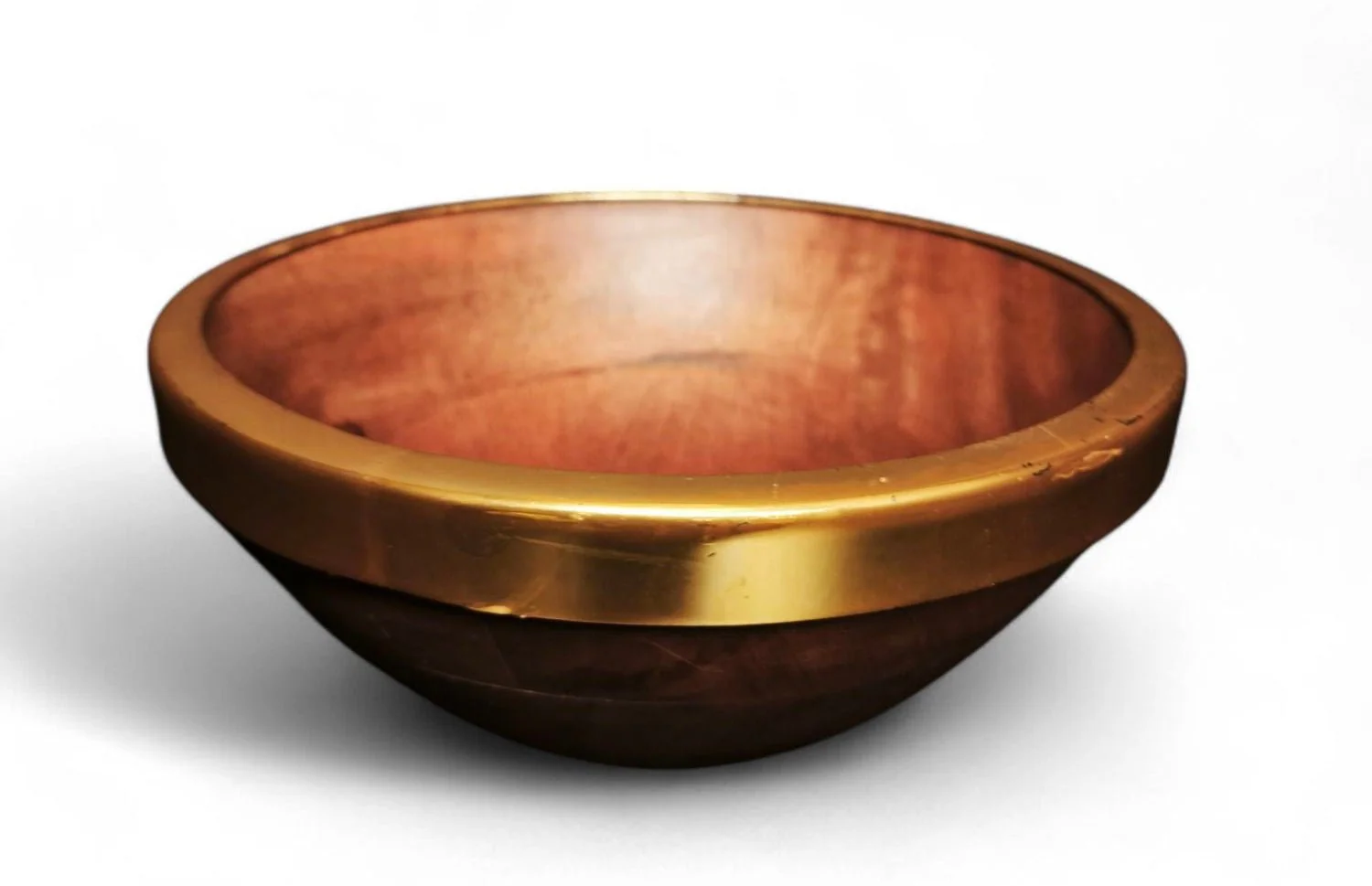 Wooden Serving Bowl 6463B Gold Line 25cm