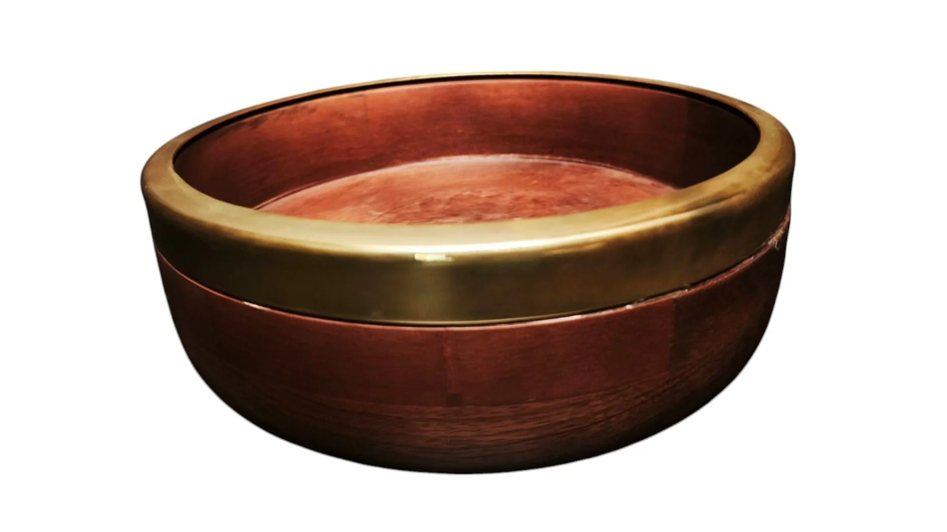 Wooden Serving Bowl Round 6460L Gold Line 25cm - Image 2