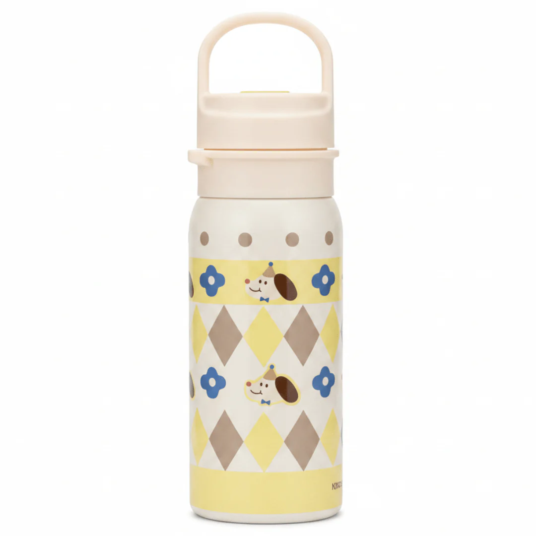 Yellow & Cream Modern Metal Water Bottle with Elegant Finish – 500 ml