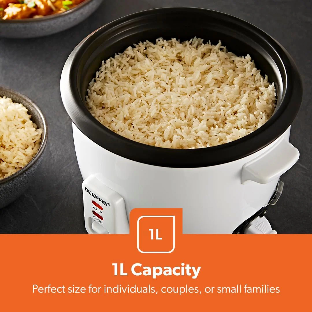 Geepas 400W Rice Cooker with Non-Stick Cooking Pot, 1 Liter Capacity - Image 3