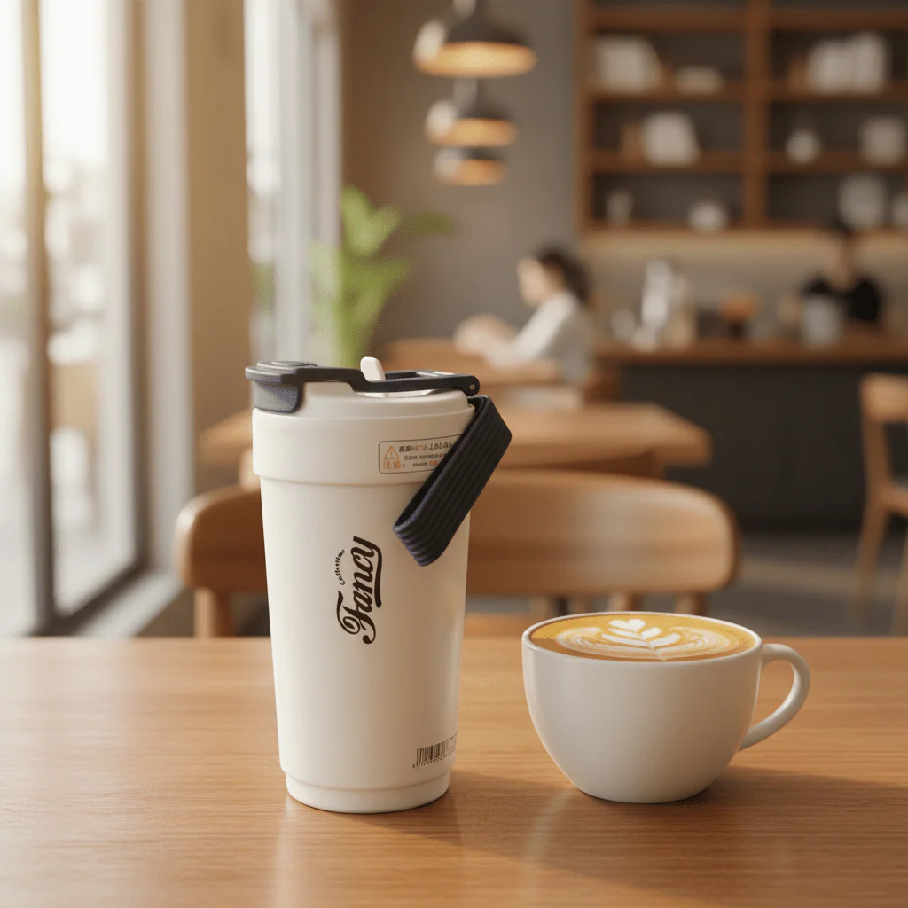 Yimi Fancy Stainless Steel Vacuum Insulated Travel Cup 450ml - Image 2