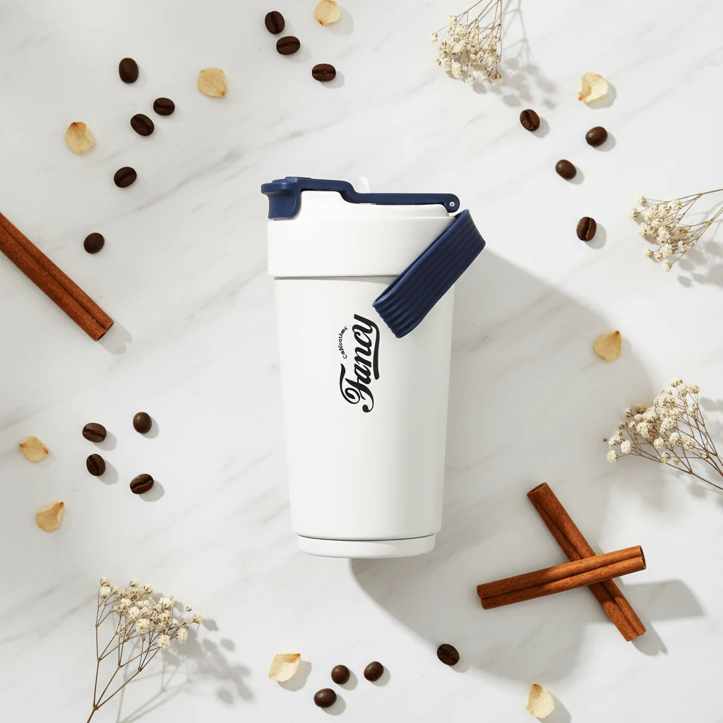 Yimi Fancy Stainless Steel Vacuum Insulated Travel Cup 450ml - Image 3