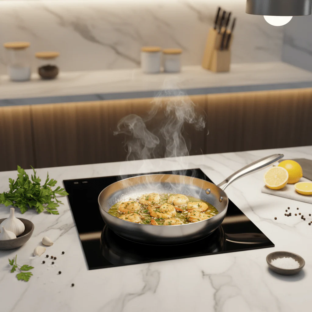 Yuniverse Stainless Steel Frying Pan ( 20/22/24/26/28 cm ) - Image 4