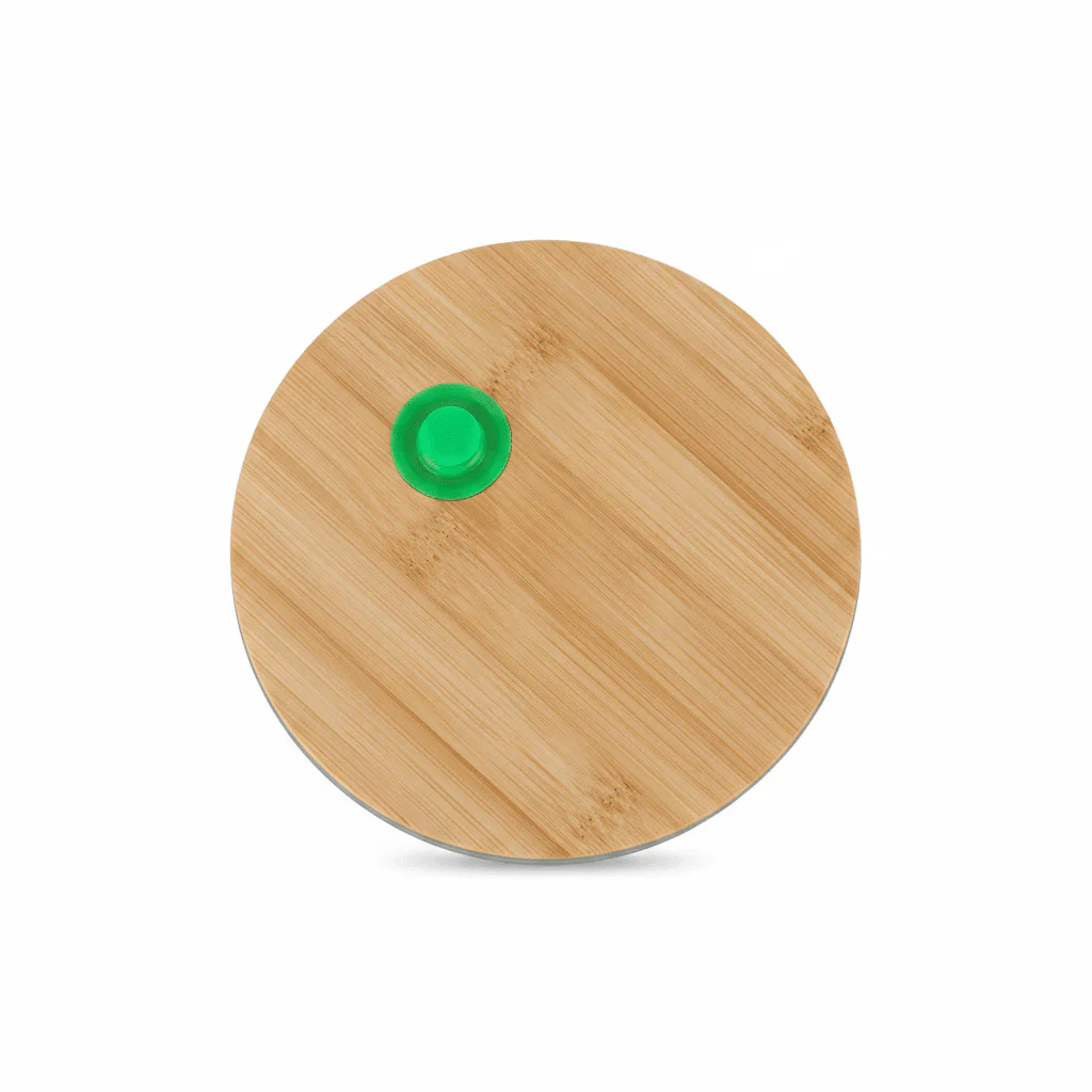 Yuniverse Round Glass Storage Container with Eco Bamboo Lid – Minimalist Design for Kitchen Use – 15 cm - Image 3