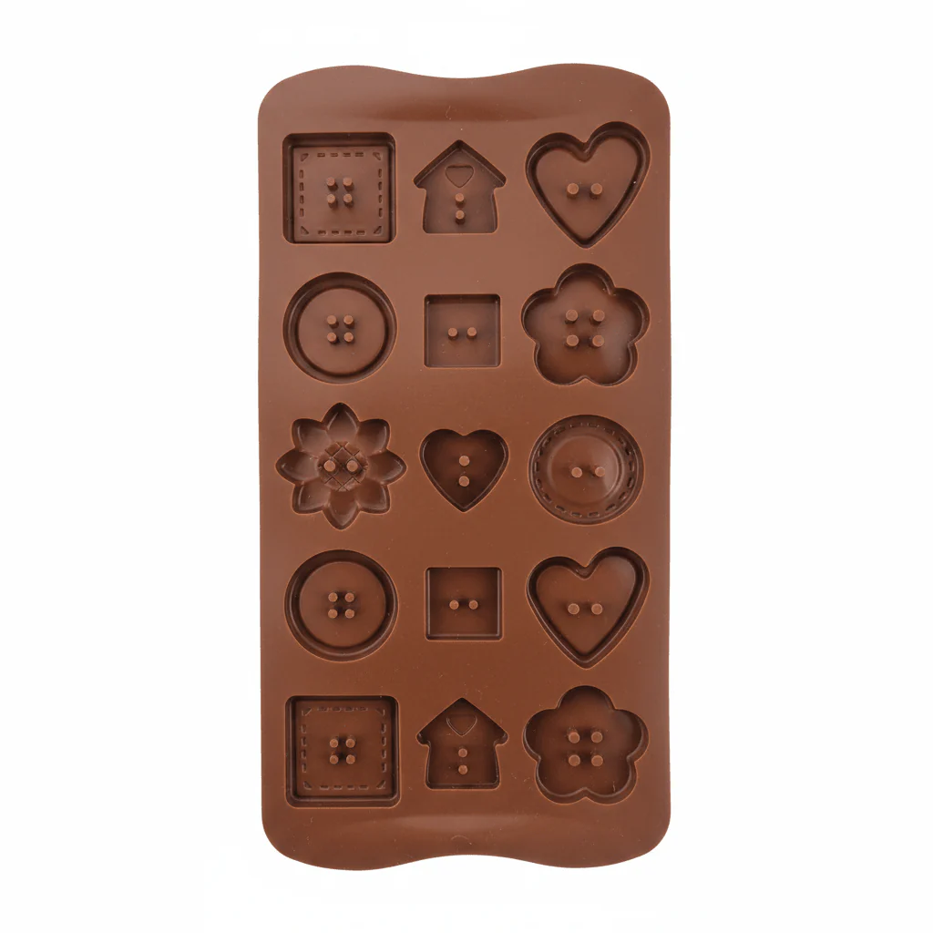 Yuniverse Silicone Chocolate & Candy Mould – 15 Cavity – Mixed Shapes – 20×11 cm
