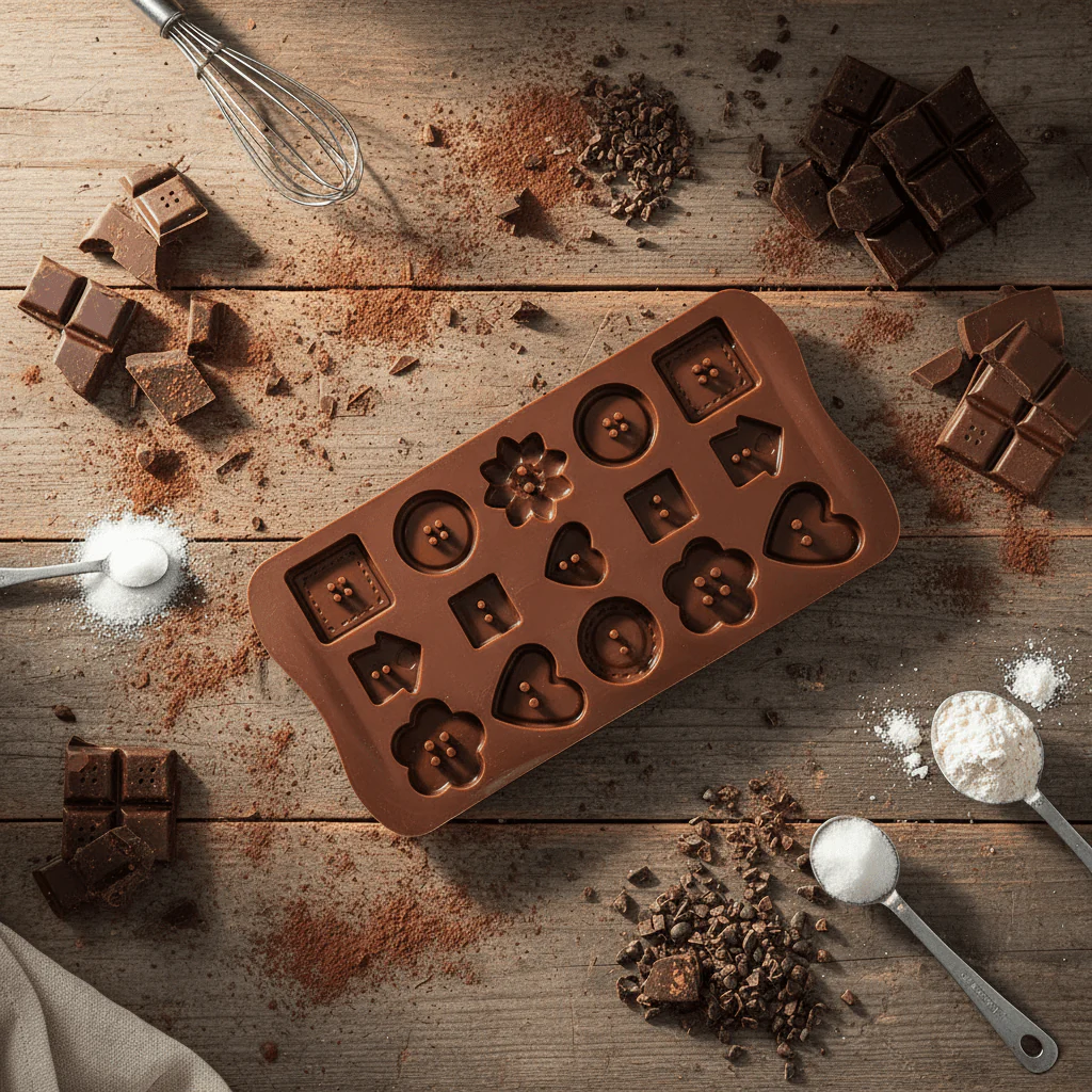Yuniverse Silicone Chocolate & Candy Mould – 15 Cavity – Mixed Shapes – 20×11 cm - Image 3