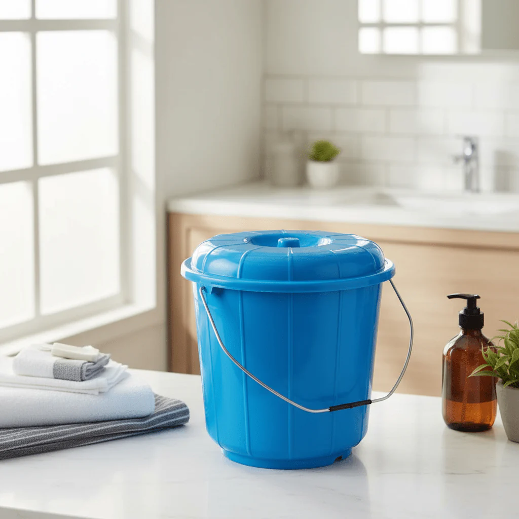 Zain Plastic Bucket with Lid – 5L – Blue – Extra Large Plastic Bucket for Household & Commercial Use - Image 2