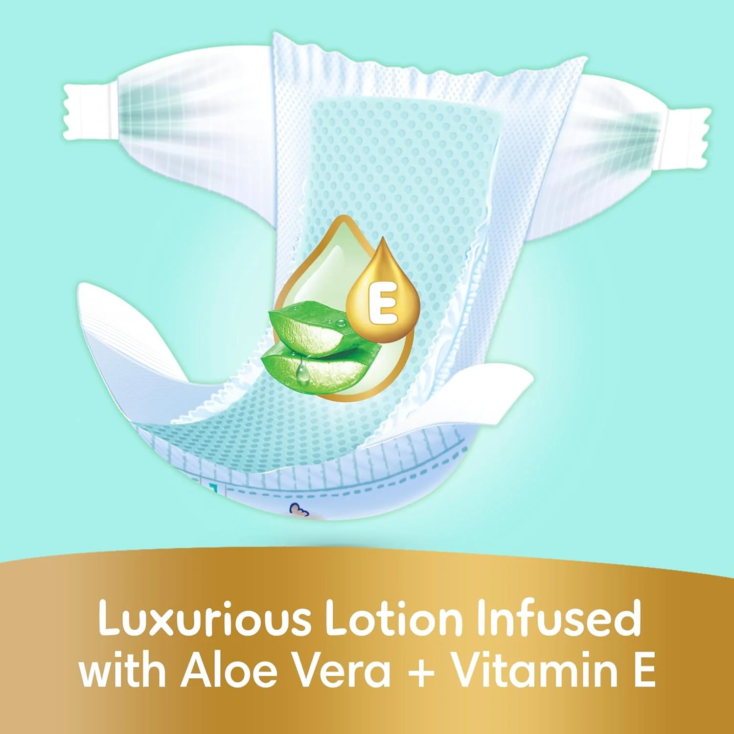 Pampers Ultimate Comfort Taped Diapers, Size 2, 3-8kg, Lotion infused with Aloe Vera and Vitamin E, x1000 Leak Locks Technology for Leakage Protection, MIP, 46 Count - Image 3