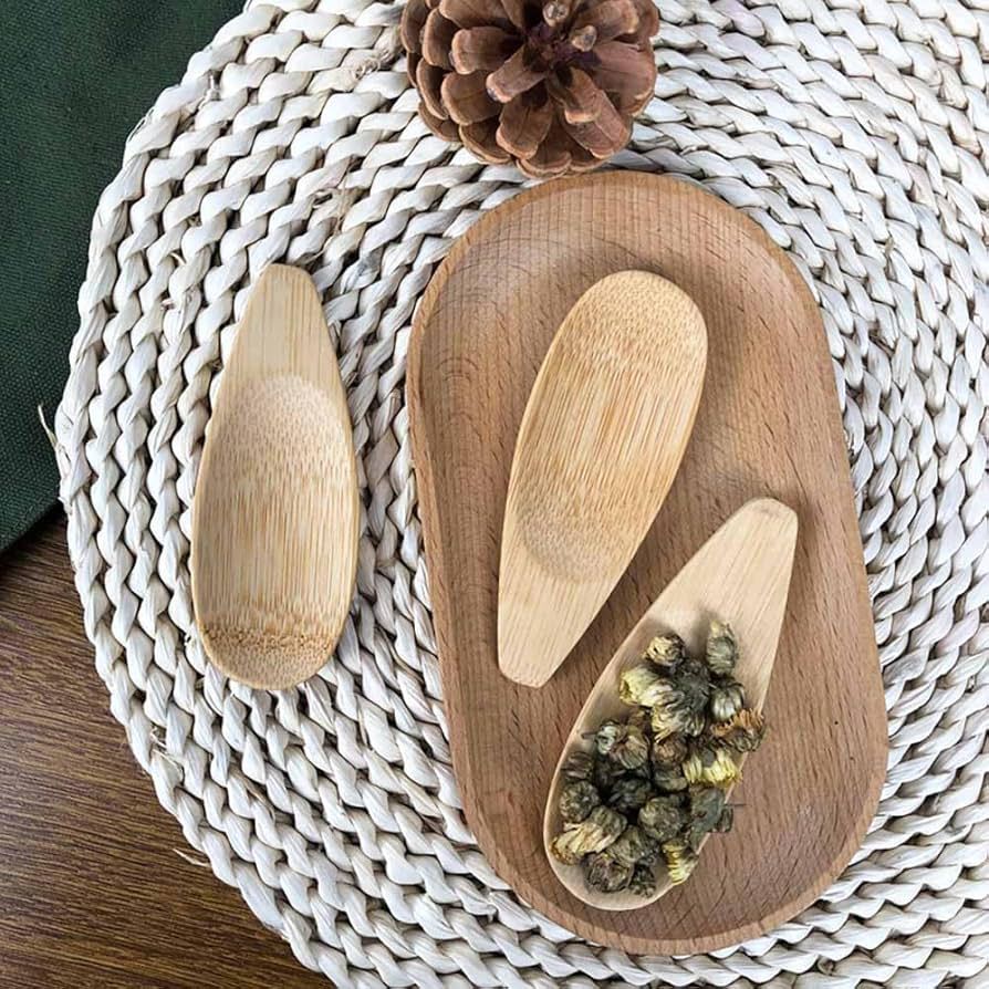 ZHU ZHI YUAN 6pcs Mini Bamboo Canope Servers 9cm*4cm - Image 3