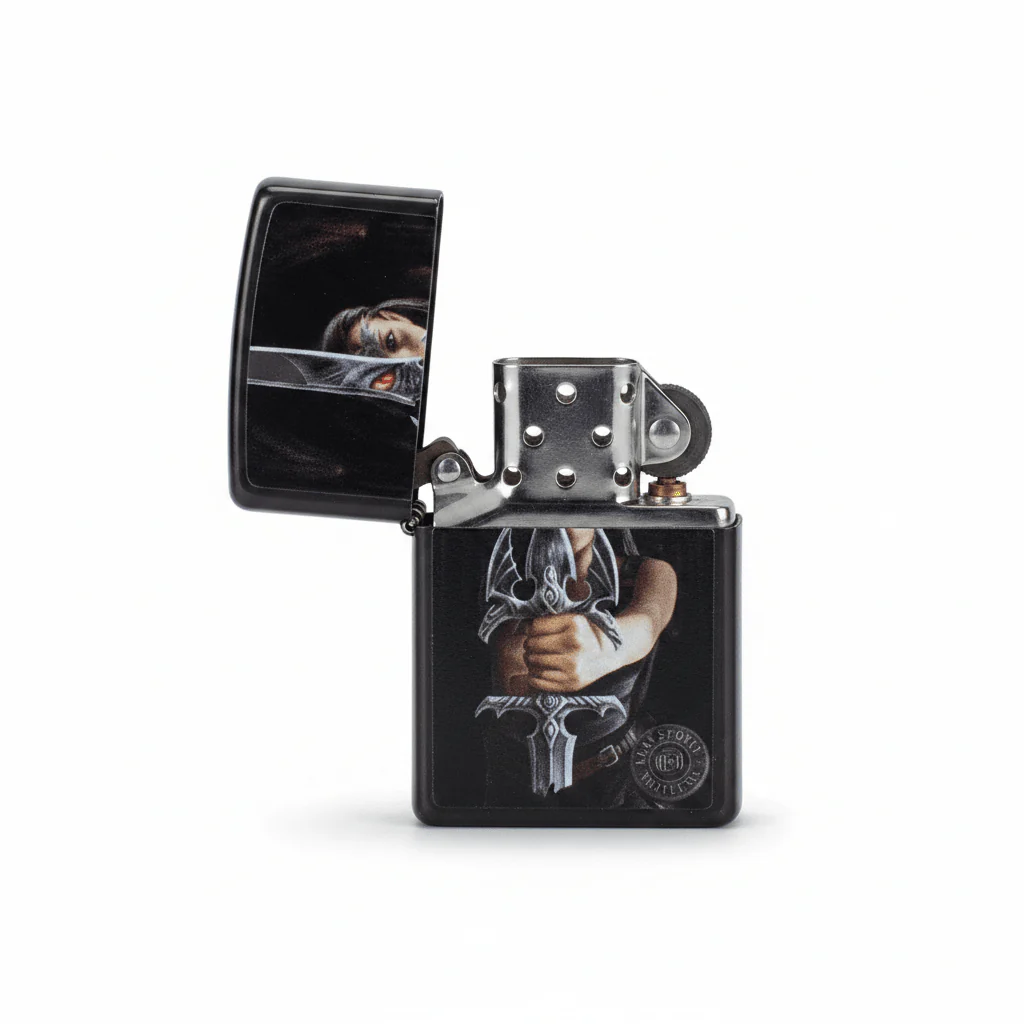 Zippo Black Flip Top Refillable Metal Lighter Anne Stokes Collection Design Fantasy Art 6×4 cm - Image 2