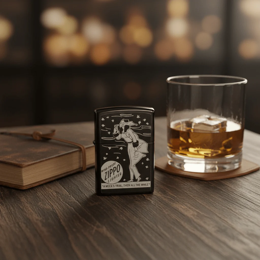 Zippo Black Flip Top Refillable Metal Lighter Classic Zippo Logo Design Windproof Durable 6×4 cm - Image 2
