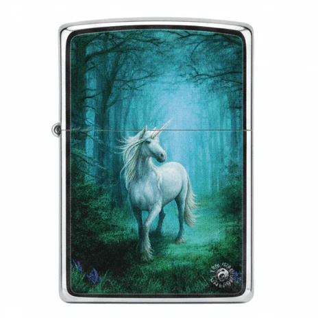 Zippo Black Metal Lighter with Anne Stokes Fantasy Collection Design Flip-Top Refillable (6×4 cm)