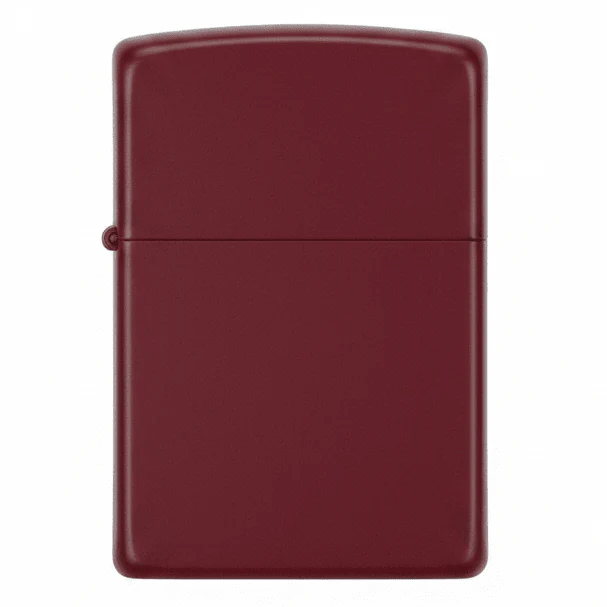Zippo Merlot Matte Metal Flip-Top Lighter, Deep Wine Color Finish Refillable Pocket Style (6×4 cm)