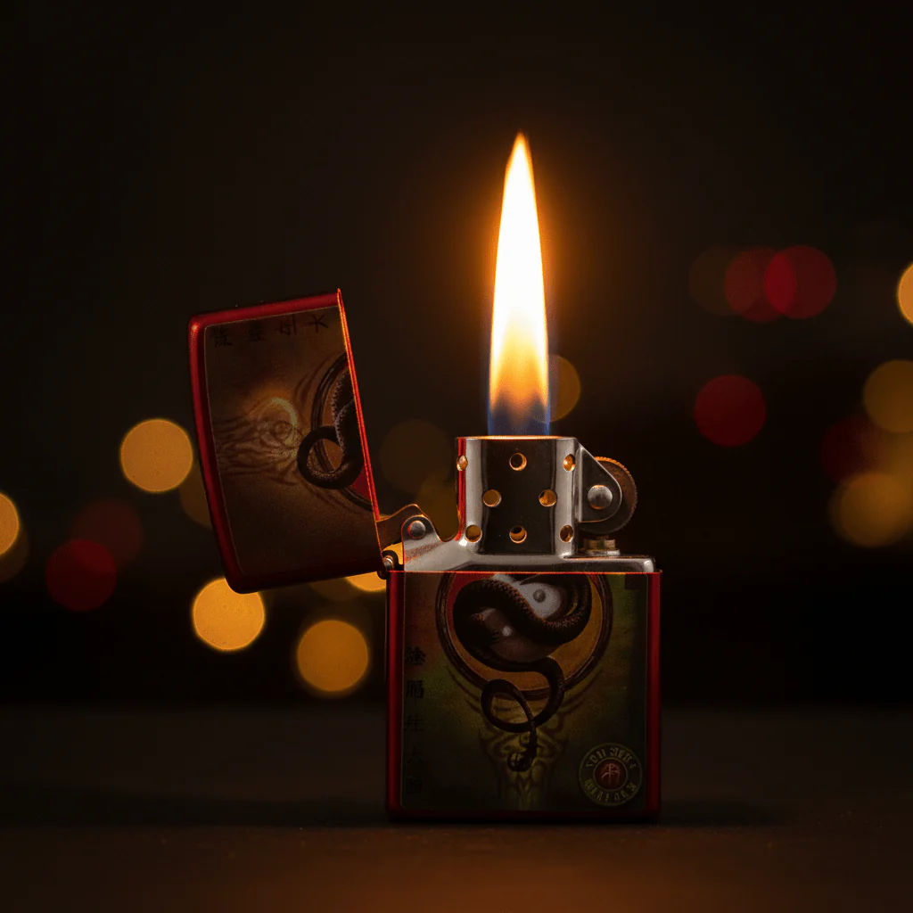 Zippo Red Metal Lighter with Anne Stokes Fantasy Collection Design No.2, Flip-Top Refillable (6×4 cm) - Image 2