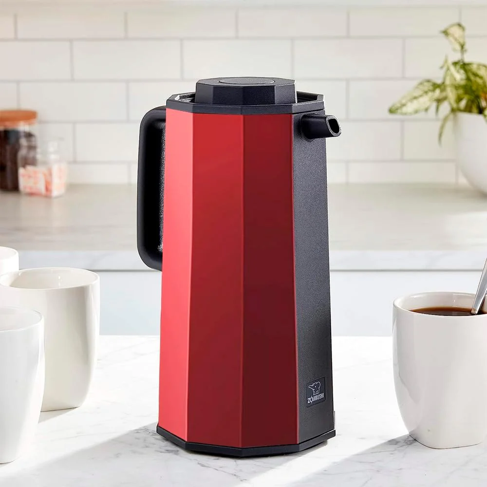 Zojirushi Ah-Eae10Ra Glass Vacuum Thermos Flask Carafe, 1.0 Liter, Red - Image 3