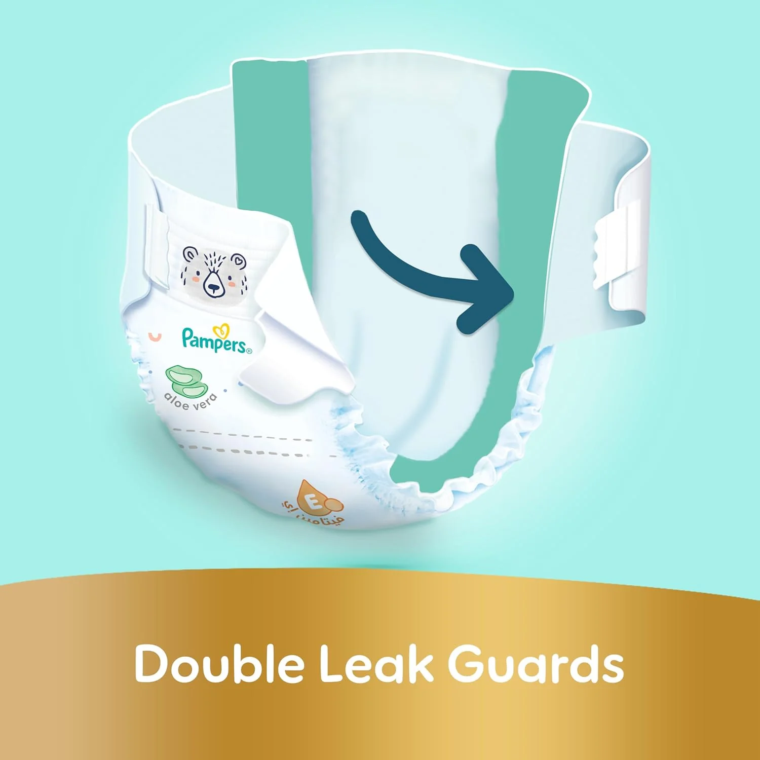 Pampers Ultimate Comfort Taped Diapers, Size 3, 6-10kg, Lotion infused with Aloe Vera and Vitamin E, x1000 Leak Locks Technology for Leakage Protection, Mega Pack, 62 Count - Image 5